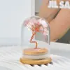 Cubierta de vidrio de cristal natural árbol de citrino árbol de la fortuna árbol de la vida decoración cubierta de vidrio diy adornos de árbol de la fortuna