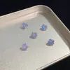 Corte Flor de Cerezo Nuevo Modelo Transfronterizo Zircón Recubierto Piedra Suelta 6*6mm Pendientes DIY Deslumbrante Versátil Fuente de Suministro para Transmisión en Vivo de Comercio Electrónico