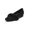 Zapatos negros para mujer Augushiden 2026 nuevo estilo otoño, zapatos Mary Jane que aumentan la altura con pelo para ir al trabajo, zapatos de tacón bajo