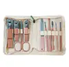 Set de Cortaúñas de 9 Piezas en Stock con Estuche Negro con Cremallera, Set Completo de Herramientas de Manicura para Uso en Casa, Set de Cortaúñas al por Mayor