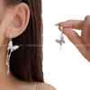 Aretes de mariposa de cristal degradado azul hielo sal de mar de verano, diseño nicho, aretes Mori de perla de imitación, aretes de alta gama