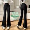 Calça Flare Feminina Plus Size 100kg Cintura Alta Perna Reta Emagrecedora Casual para Primavera, Outono e Inverno
