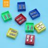 Apontador de Lápis Compacto Multicolorido de Furo Único Acessórios Apontador de Lápis de Furo Duplo Simples Estudante Plástico Apontador de Lápis de Furo Grande e Pequeno Atacado