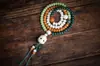 Pulseira de Bodhi de Jade Branco Hainan para Lançamento Alto Pulseira de Bodhi Colar Longo com Borla Anel de Corrida Wen Brinquedo Rosário Antigo de Mão
