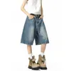 Shorts Vaqueros Estilo Jin Jing para Mujer, Nuevos de Verano, Sueltos, Casuales, Versátiles, de Pierna Ancha, Pantalones de Cinco Puntos