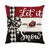 2026 Nueva Funda de Almohada Estampada de Lino con Tema Navideño Decoraciones para el Hogar Funda para Cojín de Asiento de Sofá