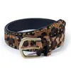 Venda Direta da Fábrica Novo Cinto Decorativo de Moda Versátil com Tachas Estampado de Leopardo Feminino Popular Europeu e Americano Cinto Transfronteiriço