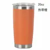 Taza fría Amazon transfronteriza de 20 oz taza para helado de acero inoxidable 304 para coche taza portátil para exteriores taza de vacío