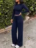 2026 Conjunto Casual Novo Transfronteiriço Europeu e Americano da Amazon Top de Manga Curta Calça Longa Roupa de Casa Roupa Esportiva Roupa de Yoga