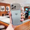 Janela grande ondulada galvanizada adequada para capa de celular Apple 15promax iphone14 tendência 11 amor glitter