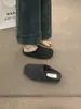 Primer Encuentro Temporada Retro Gris Lana Birkenstock Zapatos Mujer Otoño/Invierno Ropa Exterior 2026 Nuevo Sin Cordones Persona Perezosa Plus Terciopelo Medio Abiertos Zapatos