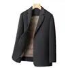 Directo de fábrica, nuevo traje de lana de doble cara para hombre de otoño e invierno con forro desmontable de plumón de pato, chaqueta casual de negocios