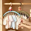 Tendedero multi-clip de Papá Noel para uso doméstico, adecuado para calcetines y ropa interior, herramienta multifuncional pequeña de almacenamiento de ropa