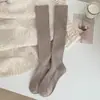 Calcetines de lana para pantorrilla para mujer 2025 Nuevo estilo Calcetines largos en color café, Adelgazantes, Antideslizantes, Que no se caen, Calcetines altos cálidos para otoño e invierno