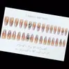 Uñas Postizas Usables Estilo Francés Cat-Eye Rosa y Morado Brillantes de Alta Gama de Hija Rica, Piezas de Manicura Princesa Diamante Rosa, Uñas Postizas Terminadas