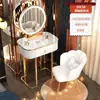 Penteadeira de luxo pequena, conjunto de mesa de maquiagem estilo princesa nórdico moderno simples para quarto