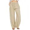 Ropa de mujer transfronteriza 2024 nueva europea y americana Amazon eBay Europa y América talla grande suelta algodón y lino pantalones casuales mujeres
