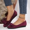 Zapatos planos casuales de una sola capa de talla grande de comercio exterior para mujer, nuevos zapatos de gamuza con lazo y punta redonda, 2022