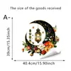 Estilo Retro Elegante Pegatinas de Luna y Estrella Decoración Festiva para Puertas, Ventanas y Paredes de Oriente Medio Pegatinas de Pared de PVC Autoadhesivas