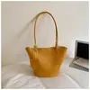 Bolso Cubo Tejido de Hombro Único Estilo Coreano para Mujer 2026 Nuevo Llegado de Verano Color Sólido Nicho Alta Apariencia Bolso de Mano para el Trabajo