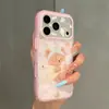 Funda linda de oso secador de pelo de dibujos animados para iPhone 18 Pro Max, adecuada para 16 Pro, capa doble 15 Pro, 17 Pro