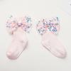 Calcetines de algodón con lazo japonés para bebés, calcetines dispensadores de tubo medio para niños, calcetines de pila de primavera y otoño, venta al por mayor
