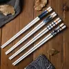 Palillos de Cerámica Estilo Japonés para Uso Doméstico, Resistentes al Moho, Antideslizantes, Saludables, Ecológicos, Fáciles de Limpiar, Resistentes a Altas Temperaturas, Palillos y Tazones de Porcelana de Hueso No Deformables
