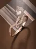 Regalo de Cumpleaños para un Amigo: Nuevo Pulsera Abierta de Serpiente Chapada en Oro con Incrustaciones Completas de Diamantes, Pulsera de Lujo Ligero