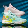 Tênis de Basquete Masculino Feminino Verão Leve Respirável Resistente ao Desgaste Tamanho Grande Antiderrapante Tênis Esportivo Absorção de Choque Superfície em Malha Solado Macio Tênis de Basquete para Estudantes