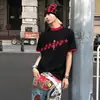 Camiseta Informal de Manga Corta Unisex Verano Estilo Retro Americano Diseño Holgado Suelta Top para Pareja