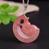 Flor de Melocotón Natural Donut Relleno Manzana Nube Auspiciosa Candado Colgante de Jade Anillo de Paz Colgante Suministro en Vivo Suministro de Comercio Exterior