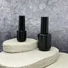 Botella Vacía de Esmalte de Uñas Negra de 15ml con Aplicador de Pincel Botella Dispensadora Especial para Salón de Uñas Botella Sellada Material PE Exportación Transfronteriza