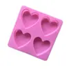 Blues Wholesale Molde de Silicona para Pastel Forma de Corazón de Amor para 4 Amantes Molde de Chocolate diy Molde para Jabón Artesanal de Muestra