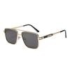 2024 K-Style de Gafas de Sol Cuadradas Metálicas de Alta Gama para Mujer, Gafas de Sol de Moda de Montura Grande con Aspecto Adelgazante Anti-UV