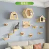 Cama y Árbol para Gatos Integrados Marco de Escalada para Gatos Montado en la Pared Estilo Japonés Ahorro de Espacio Alto Materiales DIY Hechos por Uno Mismo Verano