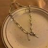 Collar de frijol de plata para mujer, tendencia 2022, nuevo estilo hip-hop, celebridad de Internet, estilo frío, cadena de clavícula, accesorios, Joker Cool