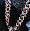 Cadena Cubana de Hip-Hop Europea y Americana de 12 mm, Totalmente Incrustada con Diamantes, Lujo de Moda Transfronterizo Accesible, Collar Cubano Versátil de Aleación con Pedrería