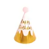 Chapéu de festa de aniversário infantil chapéu de aniversário para bebê crianças adereços para fantasia chapéu de aniversário doce bola de pelúcia festa chapéu de aniversário