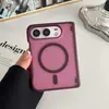 Funda Magnética para Teléfono Pudun Color Rojo Cereza para Apple 18Duo Más Vendida Transparente con Sensación de Piel Plegable Izquierda-Derecha Moderna