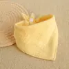 Toalla triangular de color liso, cuatro capas de algodón puro, babero para bebé recién nacido, babero de alimentación para bebé, paño suave para eructar de bebé