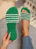 Sandálias rasteirinhas casuais estilo férias com decoração de pérolas para mulheres, sandálias rasteirinhas multicoloridas de bico aberto tamanho grande