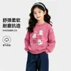 Sudadera para niña, top casual de otoño con cuello redondo, nueva colección de otoño, estilo versátil y dulce, prenda exterior de manga larga para niños