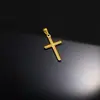 Pingente cruz simples comércio exterior AliExpress não desbota Europa e Estados Unidos retrô titânio aço inoxidável banhado a ouro 24k