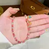 Moda de Verano Exquisito Colorido Goteo de Aceite Cuentas de Mijo Piedra Natural Collar de Cuentas Lujo Ligero Gama Alta Cadena de Clavícula en Capas