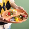 Prato Dividido Estilo Japonês Prato Dividido Redutor de Gordura Conjunto de Louça Infantil Combinação Prato de Arroz com Três Compartimentos Separado Prato de Café da Manhã Dim Sum