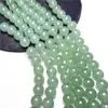 Contas de vidro de 10mm cor jade imitação, pulseira com contas feitas à mão com furo passante, colar, joias de moda DIY, acessórios de contas soltas