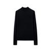 Estambre 60 100% Lana Merino Suéter de Cuello Medio Alto Enrollable para Mujer Elegante Ajustado Suéter Delgado Otoño