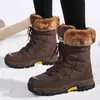 Botas de senderismo calientes de comercio exterior para mujer, botas de nieve, zapatos de exterior de caña alta, zapatos de senderismo