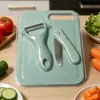 Cuchillo para Fruta para Uso Doméstico, Pelador de Acero Inoxidable, Pelador de Cocina Portátil Seguro 2 en 1, Cuchillo Plegable Afilado