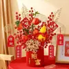 Set de Decoración de Cubo de Bendición de Año Nuevo, Hortensia de Fruta de la Fortuna, Decoración de Cubo de Bendición para Sala de Estar Regalo, Esencial para Venta al por Mayor